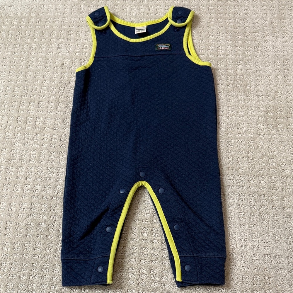 L.L. Bean Quilted Overalls with Yellow Accents